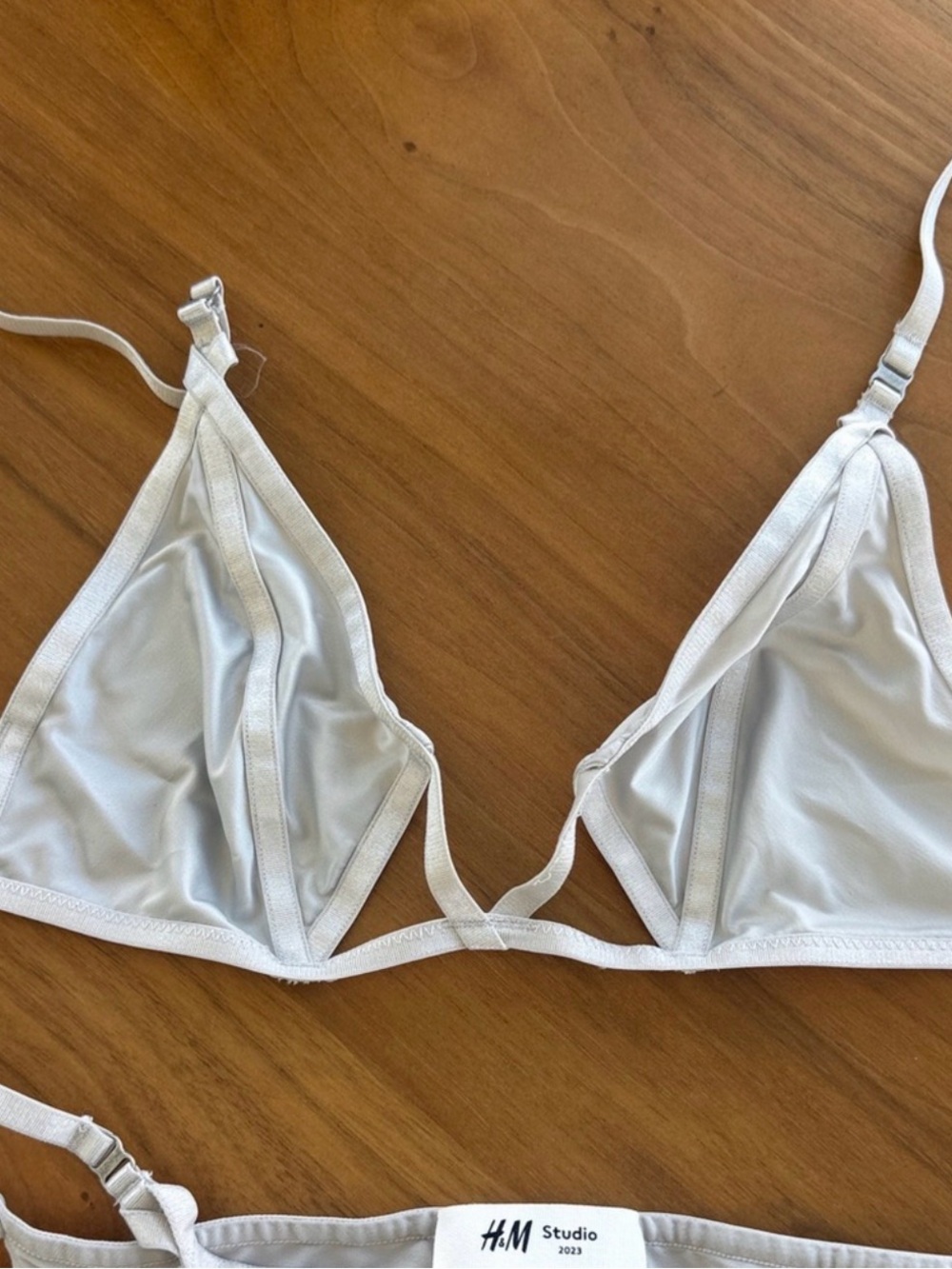 H&M White Triangle Bralette - Minimal Soft Design
